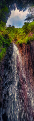 Wall Mural - Hole in to the sky. Unbelievable summer view of Zhenetsʹkyy Huk waterfall. Amazin morning scene of Carpathian mountains, Ukraine, Europe. Beauty of nature concept background..