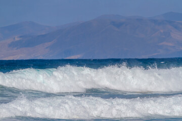 Poster - Wellen an der Playa de Cofete, Fuerteventura