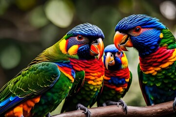 two parrots on a branch