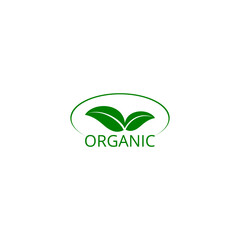 Wall Mural - Organic icon. Natural Bio Healthy Eco Food Silhouette Logo. 