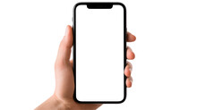 Hand Holding Blank Smartphone On Transparent Background