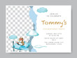 © Theresia - cute animal cartoon watercolor birthday invitation template