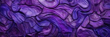 Purple Stone Wall With Swirls, Circles, Waves, Ornament, Background
