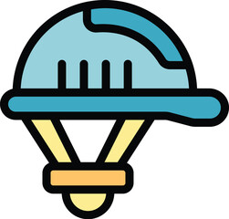 Sticker - New factory idea icon outline vector. Machine work. Computer robot color flat