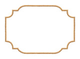 Fototapeta Młodzieżowe - Brown western rope in frame shape on white background
