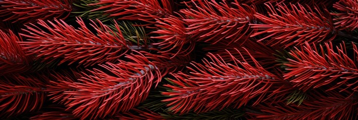 Red Fir Branches, Christmas, Banner, Background