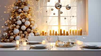 Sticker - christmas table setting with candles