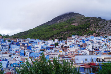 Sticker - View on the blue city of Chefchaouen, Morocco.
