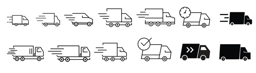 Truck icon set. Delivery, delivery symbol. Vector illustration. eps 10 vector