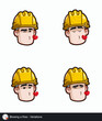 Construction Worker - Expressions - Affection - Blowing a Kiss - Variations