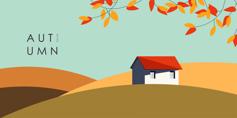 modern design web banner autumn landscape