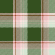 Plaid Seamless Pattern In Green. Check Fabric Texture. Vector Textile Print.
