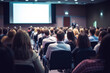 © Aksana - lecture hall for training, meeting room full of people or students participating in business training, seminar