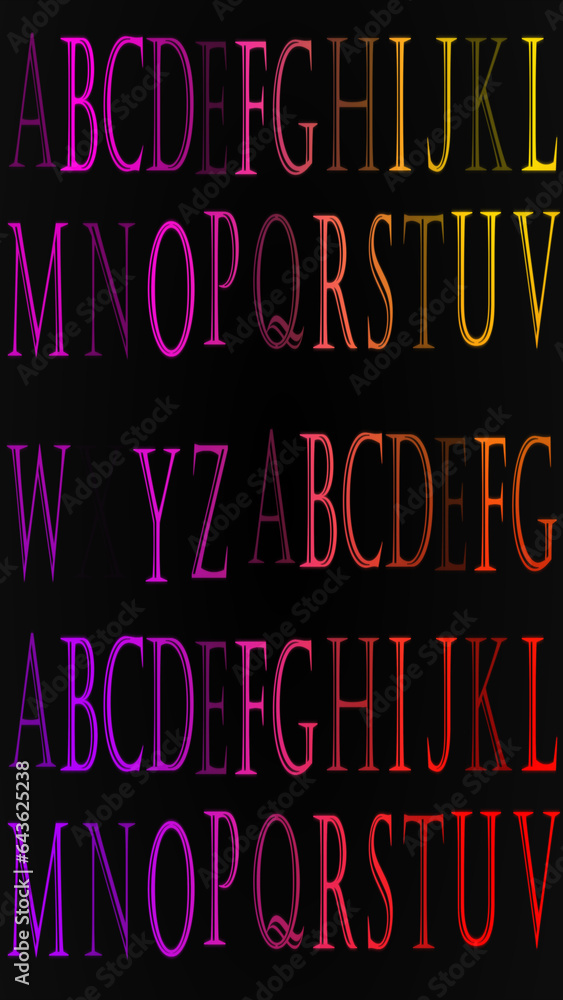 Alphabet colorful A to Z in vertical high resolution. Alphabet, A to Z ...