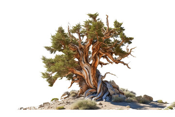 Wall Mural - Ancient bristlecone pine tree in the White Mountains of California, USA - Methuselah tree PNG isolated on transparent Background