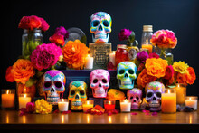 Dazzling Mexican Day Of The Dead Display