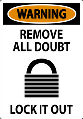 Wall Mural - Warning Sign, Remove All Doubt Lock It Out