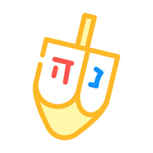 Hanukkah Dreidel Jewish Color Icon Vector. Hanukkah Dreidel Jewish Sign. Isolated Symbol Illustration