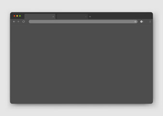 Wall Mural - browser window. realistic gray empty browser window with toolbar, search bar and shadow on a light b