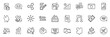 Icons pack as Ranking stars, Online accounting and Web tutorials line icons for app include Manual, Checkbox, Graph phone outline thin icon web set. Fake news, Messenger, Stress pictogram. Vector