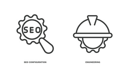 Wall Mural - set of information technology thin line icons. information technology outline icons included seo con