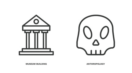 Canvas Print - set of museum and exhibition thin line icons. museum and exhibition outline icons included museum building, anthropology vector.