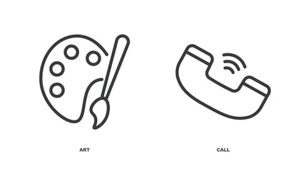 Wall Mural - set of human resources thin line icons. human resources outline icons included art, call vector.