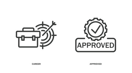 Wall Mural - set of human resources thin line icons. human resources outline icons included career, approved vect
