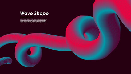 Wall Mural - Wavy shape with gradient colors. Vector illustration