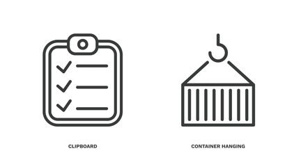 Wall Mural - set of delivery and logistics thin line icons. delivery and logistics outline icons included clipboa