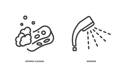 Canvas Print - set of cleaning thin line icons. cleaning outline icons included sponge cleanin, shower vector.