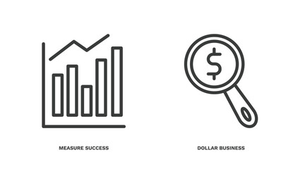 Wall Mural - set of business and finance thin line icons. business and finance outline icons included measure suc