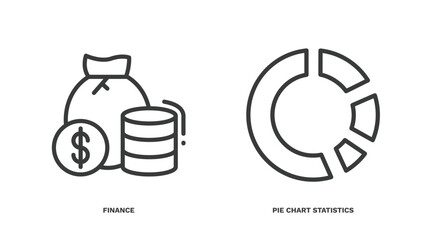 Wall Mural - set of business thin line icons. business outline icons included finance, pie chart statistics vecto