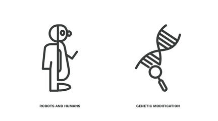 Wall Mural - set of ai and future technology thin line icons. ai and future technology outline icons included rob