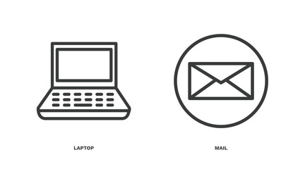 Wall Mural - set of ai and future technology thin line icons. ai and future technology outline icons included laptop, mail vector.