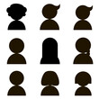 © olianat - People portraits,female and male head silhouettes avatar, profile.