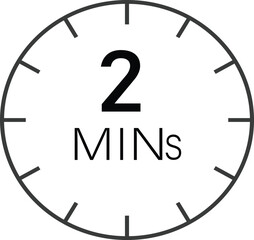 2 minutes clock timer sign vector design suitable for many uses