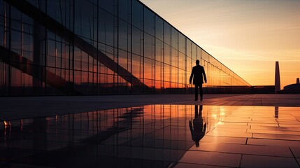 modern office building or business center. high-rise windor buildings made of glass reflect the clou