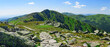 Derese peak in Low Tatras in Slovakia. View of the peak from the hiking trail, vast landscape with mountains and valleys in the Low Tatras National Park. Landscape on a summer sunny day.