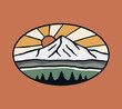 Mt Hood Oregon vintage hand drawing vector illustration t shirt sticker badge design