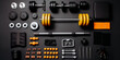 © v.senkiv - View from above dumbbells and exercise equipment