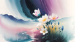 Floral illustration. Watercolor flower composition