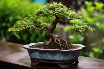 Poster - close-up of bonsai tree before pruning