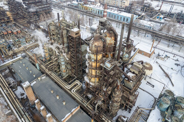 Wall Mural - Aerial view of big chemical plant.