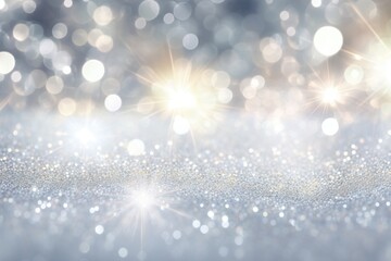 Silver bokeh light background, Christmas glowing bokeh confetti and sparkle texture overlay for your design. Sparkling Silver dust abstract luxury decoration background.