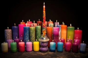 Canvas Print - collection of colorful handmade candles