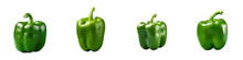 Green Bell Pepper Isolated On Transparent Background Casting A Shadow