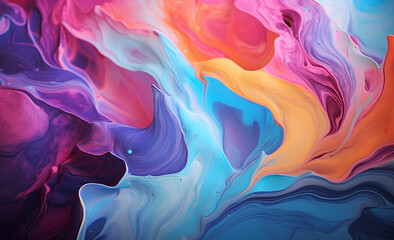 Abstract colorful mixed paint in pastels. Oils rainbow background. Liquid color wallpaper