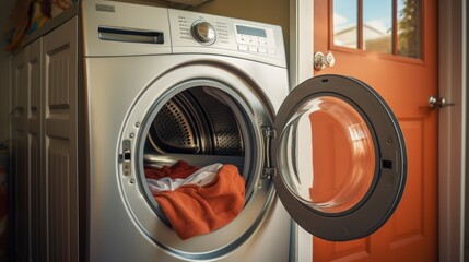 Sticker - washing machine with open door.