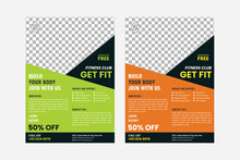 Fitness GYM Sports Flyer, Poster Template